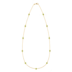 Bayberry 11 Peridot Necklace in 14k Gold (August)