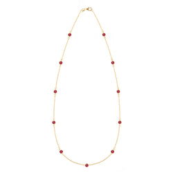 Bayberry 11 Ruby Necklace in 14k Gold (July)