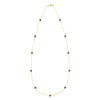 Bayberry 11 Birthstone necklace featuring eleven 4 mm briolette sapphires bezel set in 14k gold - front view