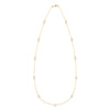 Bayberry 11 Birthstone necklace featuring eleven 4 mm briolette white topaz bezel set in 14k gold - front view