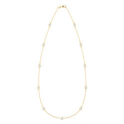 Bayberry 11 White Topaz Necklace in 14k Gold (April)