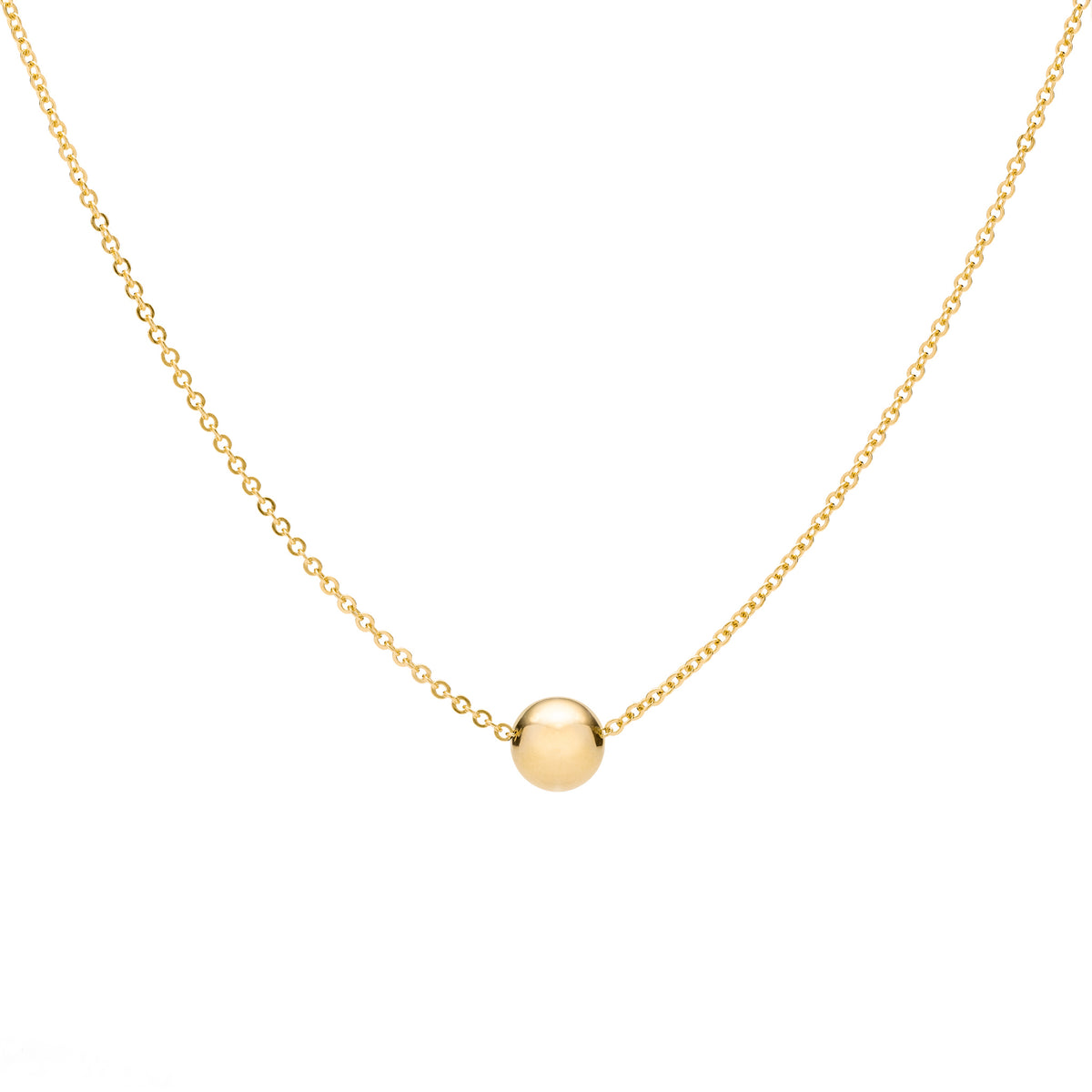 Blush and White Pearl Connector Necklace 14K Yellow Gold / 15 Inches by Baby Gold - Shop Custom Gold Jewelry