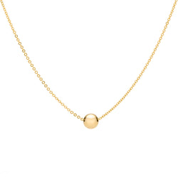Bristol Bead Solitaire Necklace in 14k Gold