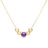 Bristol Bead Amethyst Necklace in 14k Gold (February)