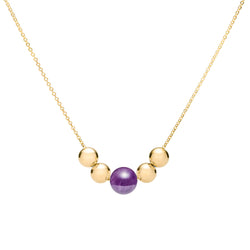 Bristol Bead Amethyst Necklace in 14k Gold (February)