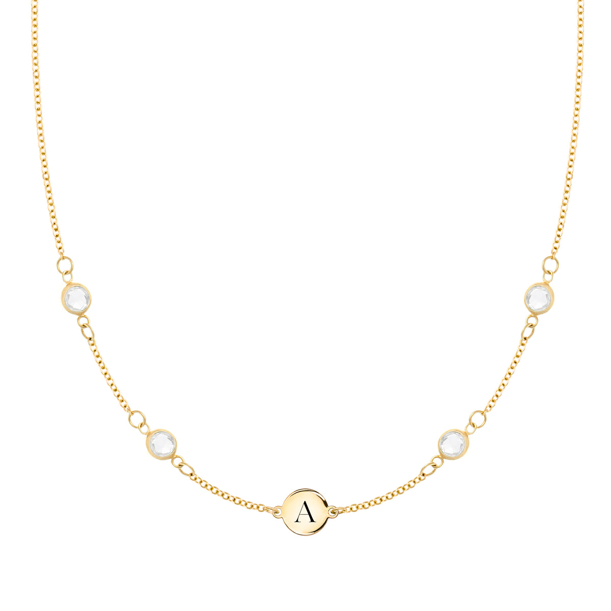 The Diamond Initial Necklace 14K - 1 Letter