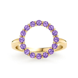 Rosecliff Circle Amethyst Ring in 14k Gold (February)