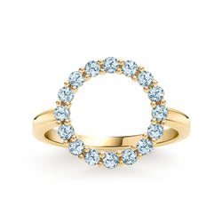 Rosecliff Circle Nantucket Blue Topaz Ring in 14k Gold (December)
