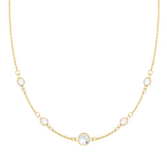 1 Grand & 4 Petite Birthstone Necklace in 14k Gold