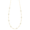 Grand & Classic 14k gold 1.17 mm cable chain necklace featuring eight 4 mm and eight 6 mm bezel set gemstones - front view