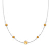 Grand & Classic necklace featuring one 6 mm and four 4 mm Citrines bezel set in 14k white gold