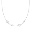 Grand & Classic 14k white gold 1.17 mm cable chain necklace featuring two 4 mm and two 6 mm briolette cut gemstones