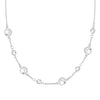 Grand & Classic 14k white gold 1.17 mm cable chain necklace featuring four 4 mm and four 6 mm briolette cut gemstones