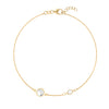 1 Grand 1 Classic bracelet in 14k yellow gold featuring one 4 mm and one 6 mm briolette cut bezel set gemstone - front view