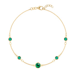 1 Grand & 4 Classic Emerald Bracelet in 14k Gold (May)