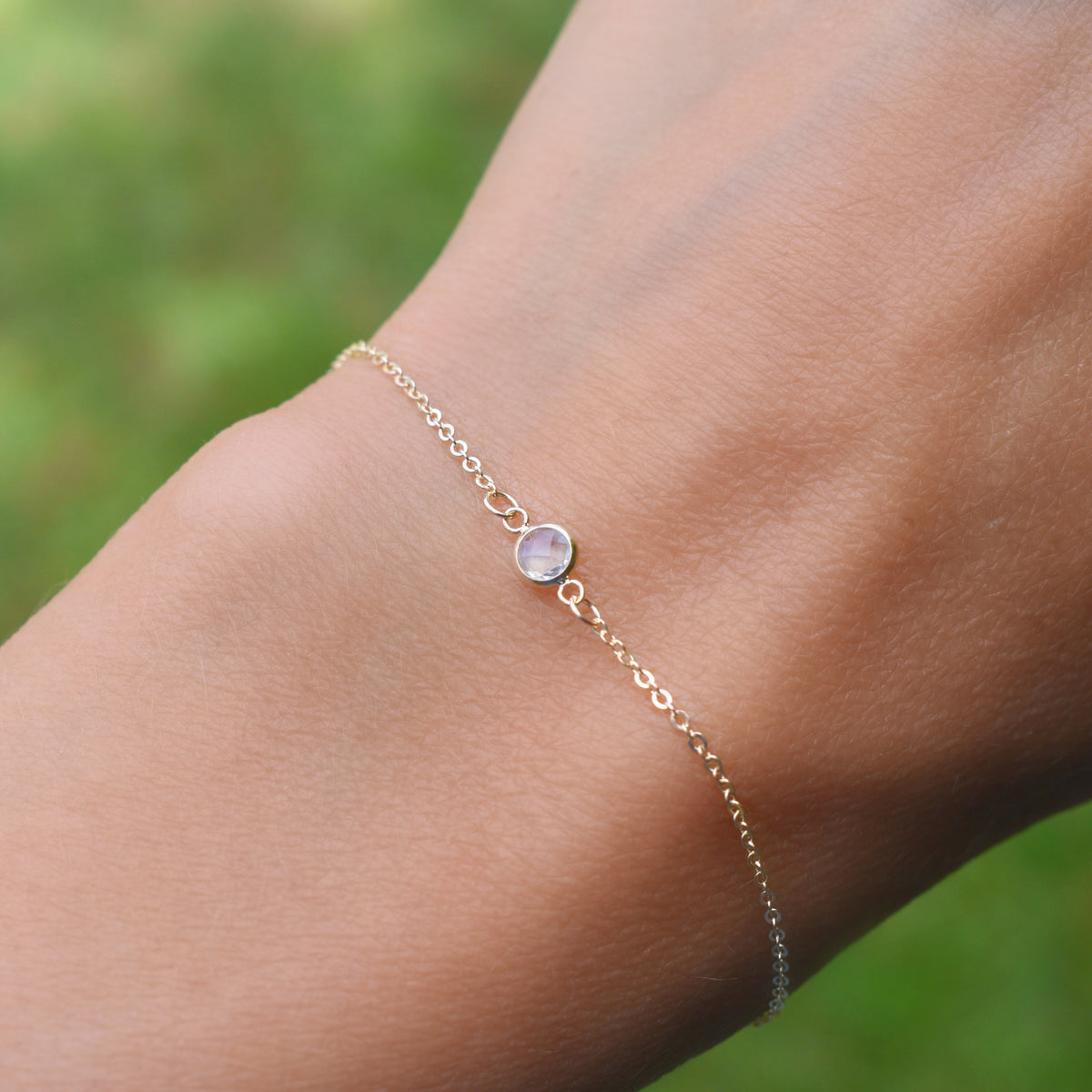 Initially Your's Moonstone Bracelet with Letter H Charm
