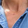 Classic 1 Pink Tourmaline Necklace in 14k Gold (October)