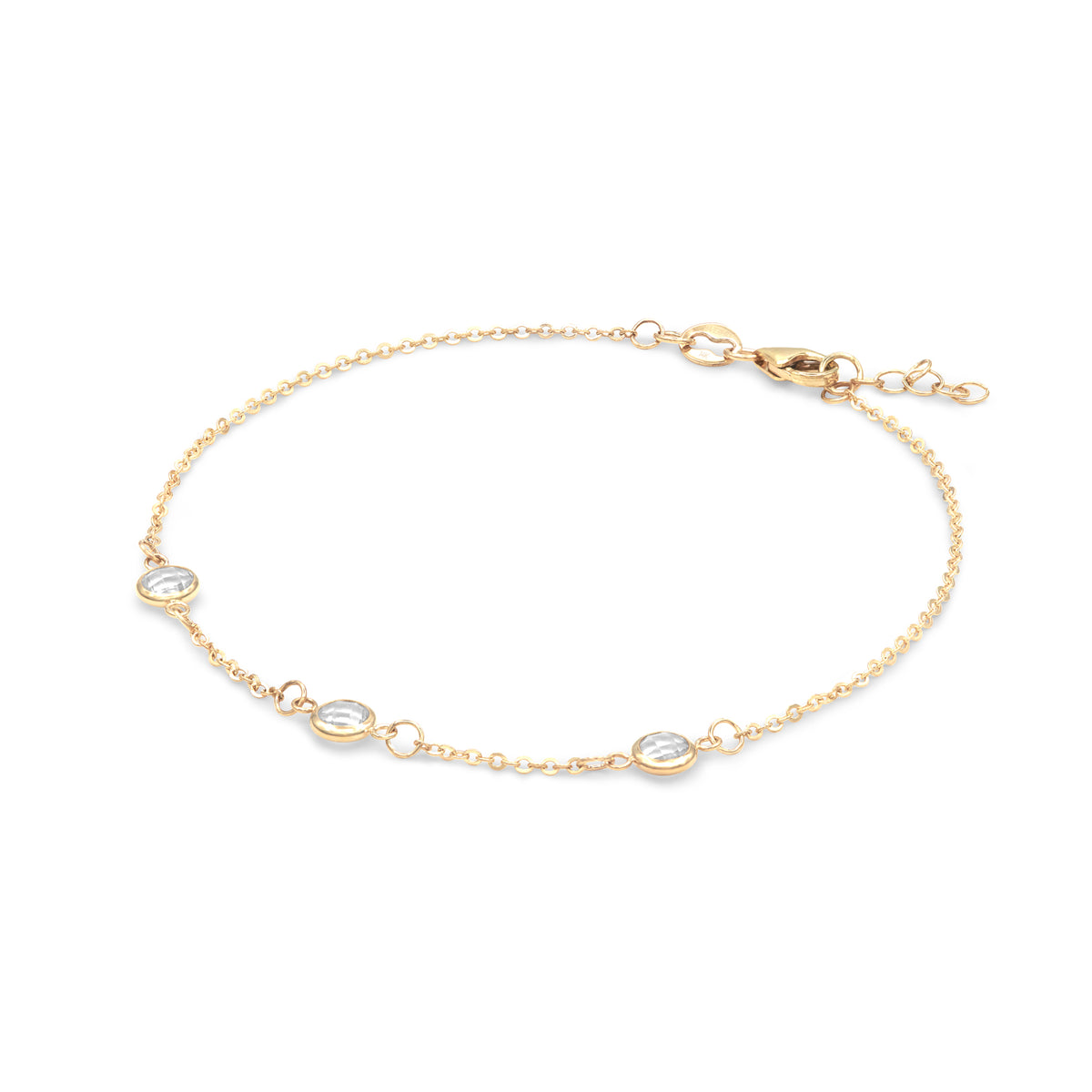Triple Birthstone Bracelet - Gold - Personalized - Rosefield