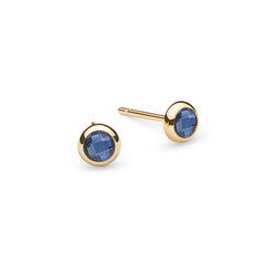 Sapphire Birthstone Stud Earrings in 14k Yellow Gold (September)