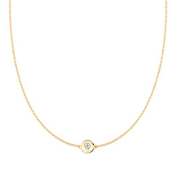 Clover Disc Necklace in 14k Gold