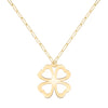 Large Flat Clover Pendant with Adelaide Mini Chain in 14k Gold