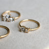Greenwich Solitaire White Topaz & Diamond Ring in 14k Gold (April)