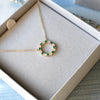 Rosecliff Circle Diamond & Emerald Necklace in 14k Gold (May)