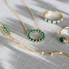 Rosecliff Circle Emerald Necklace in 14k Gold (May)