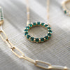 Rosecliff Circle Emerald Necklace in 14k Gold (May)