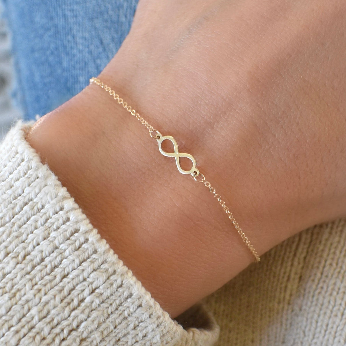 Infinity Chain Bracelet In Silver & Gold | Helen Ficalora