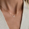 Small Horseshoe Adelaide Mini Necklace in 14k Gold