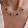 Grand 7 Connected Birthstone Necklace in 14k Gold