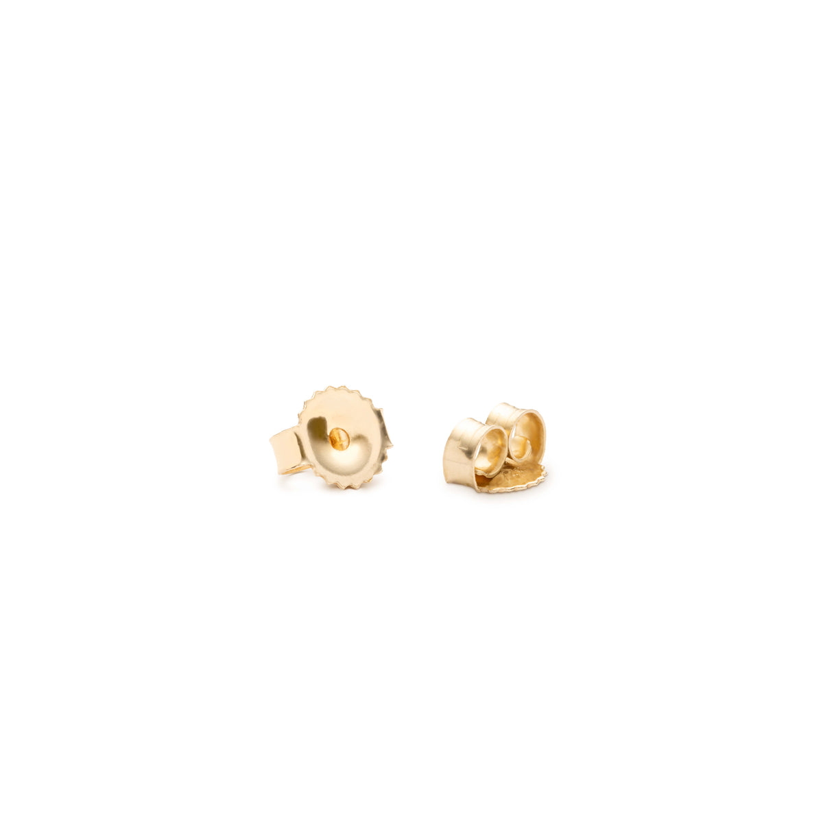 Two Earring Back Replacements |14K Solid Yellow Gold | Threaded Push  on-Screw off |Quality Die Struck | Post Size .0375 | 2 Backs