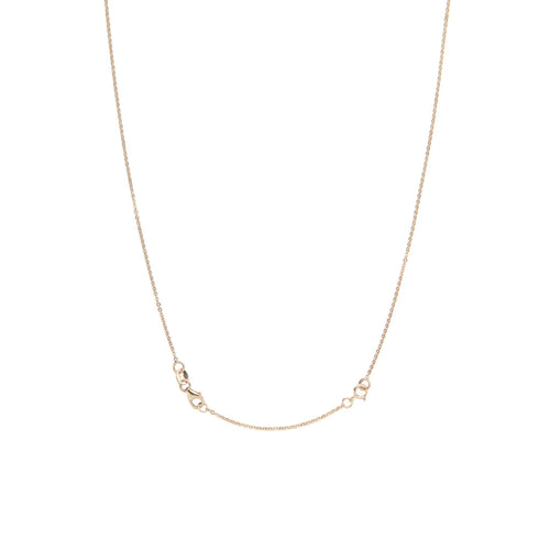 14k yellow gold cable chain with a spring ring clasp 2" chain extender - front view