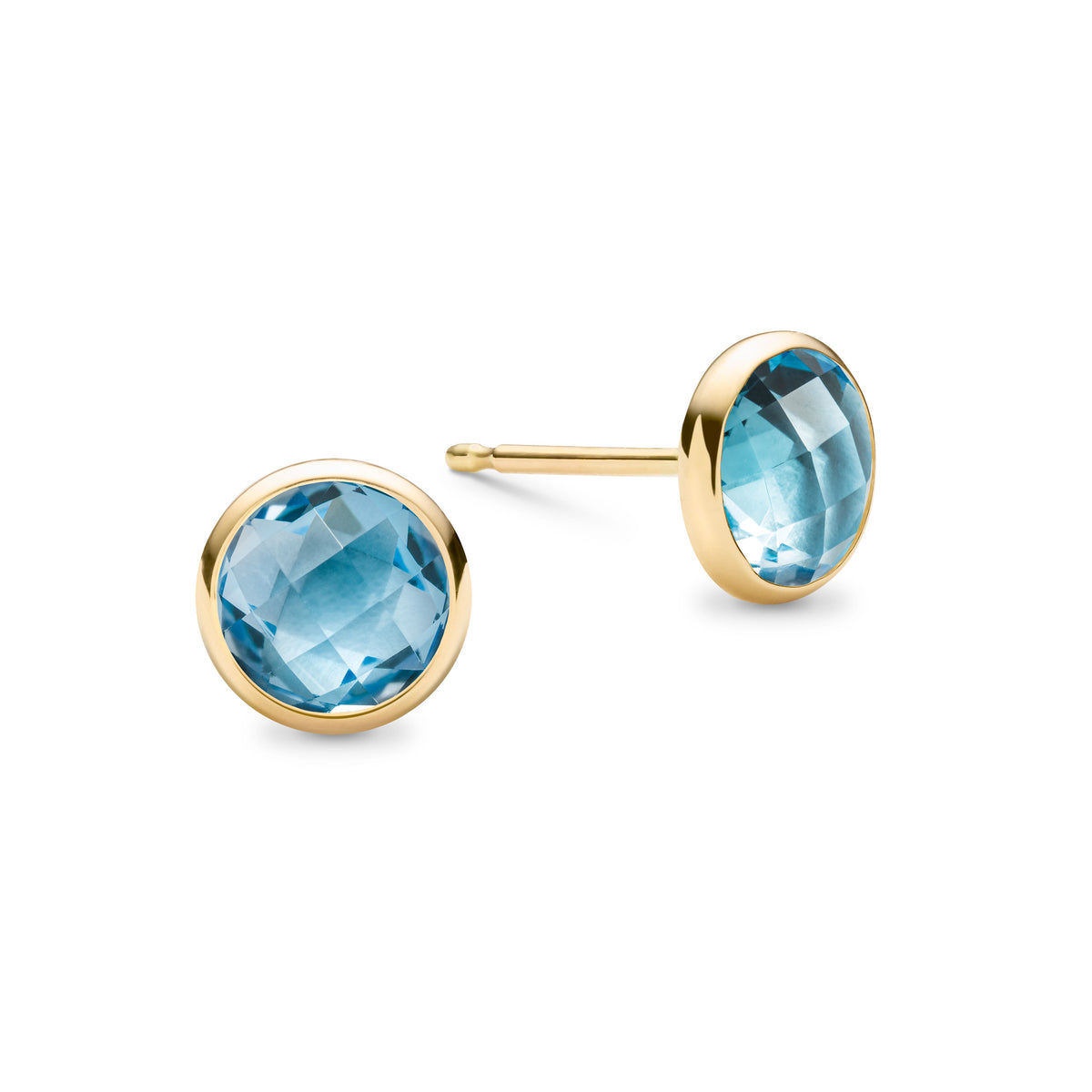 Galaxy Gold GG 16.50 CT. 14k White Gold Fish Hook Earrings with Blue Topaz