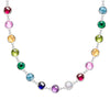 Newport Grand 14k white gold necklace featuring 6 mm rainbow hued briolette cut bezel set gemstones