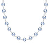 Newport Grand 14k white gold necklace featuring 6 mm briolette cut bezel set aquamarines