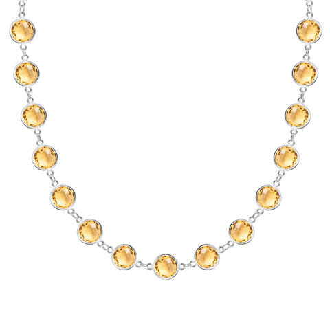 Newport Grand Citrine Necklace in 14k Gold (November) - White Gold