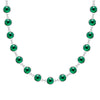 Newport Grand 14k white gold necklace featuring 6 mm briolette cut bezel set emeralds