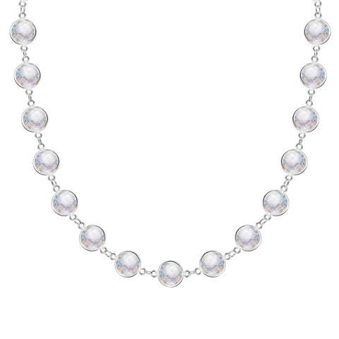 Newport Grand Moonstone Necklace in 14k Gold (June) - White Gold