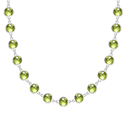 Newport Grand Peridot Necklace in 14k Gold (August) - White Gold