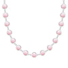 Newport Grand 14k white gold necklace featuring 6 mm briolette cut bezel set pink opals