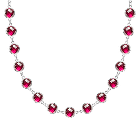 Newport Grand Ruby Necklace in 14k Gold (July) - White Gold