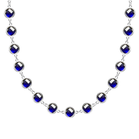 Newport Grand Sapphire Necklace in 14k Gold (September) - White Gold