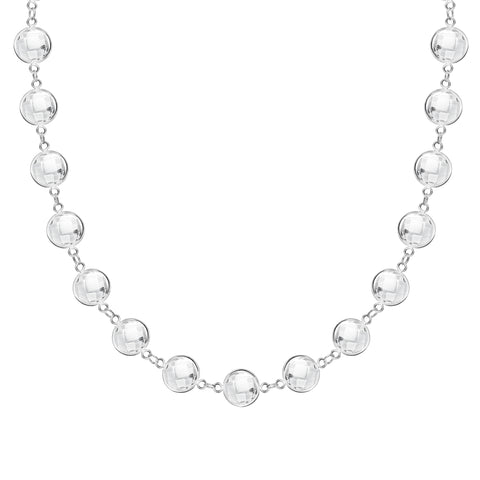 Newport Grand White Topaz Necklace in 14k Gold (April) - White Gold