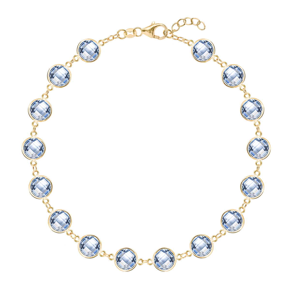 Gold and aquamarine bracelet online