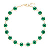 Newport Grand 14k yellow gold bracelet featuring sixteen 6 mm briolette cut bezel set emeralds - front view