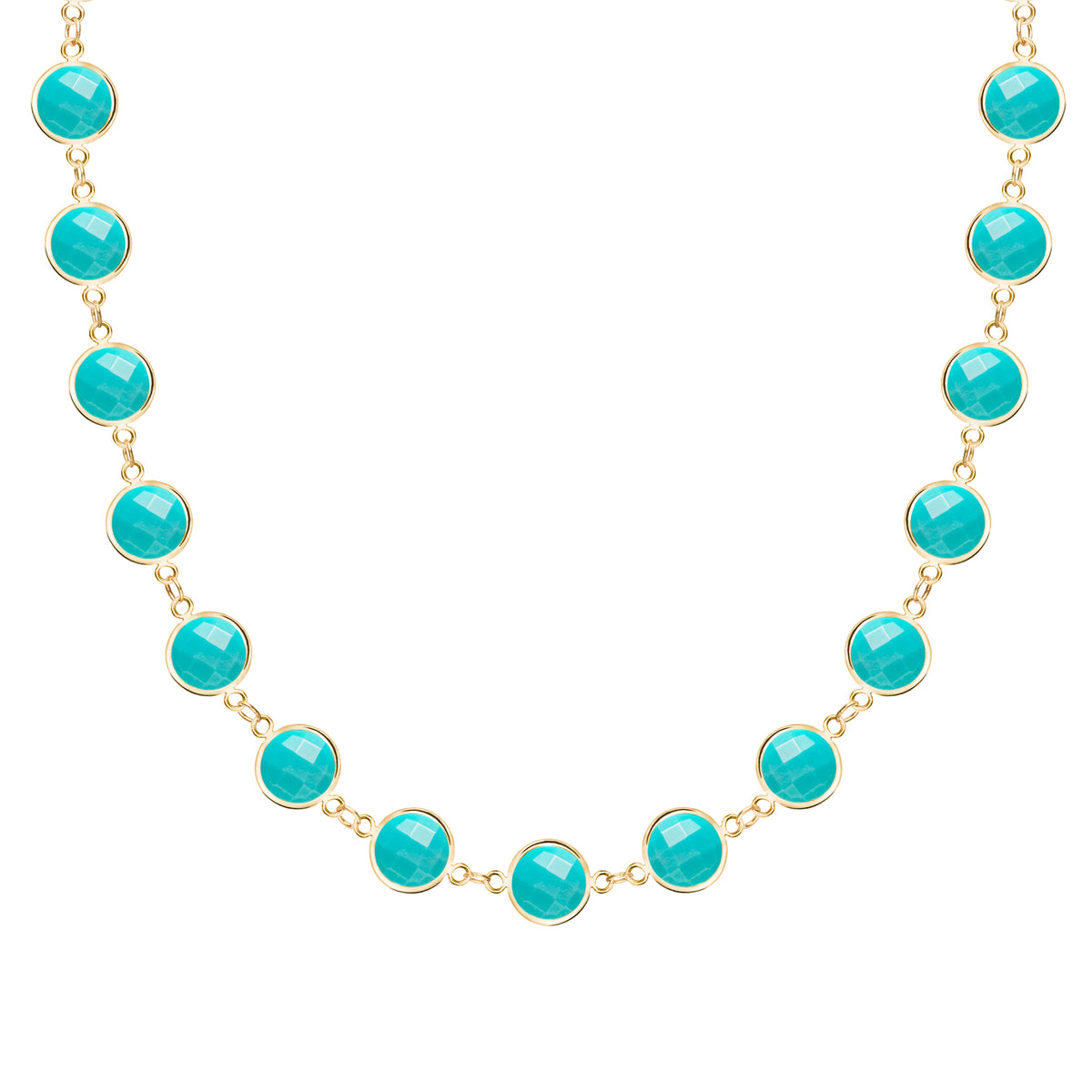 The Drops Necklace, Turquoise, Yellow Gold – Mas Jewels