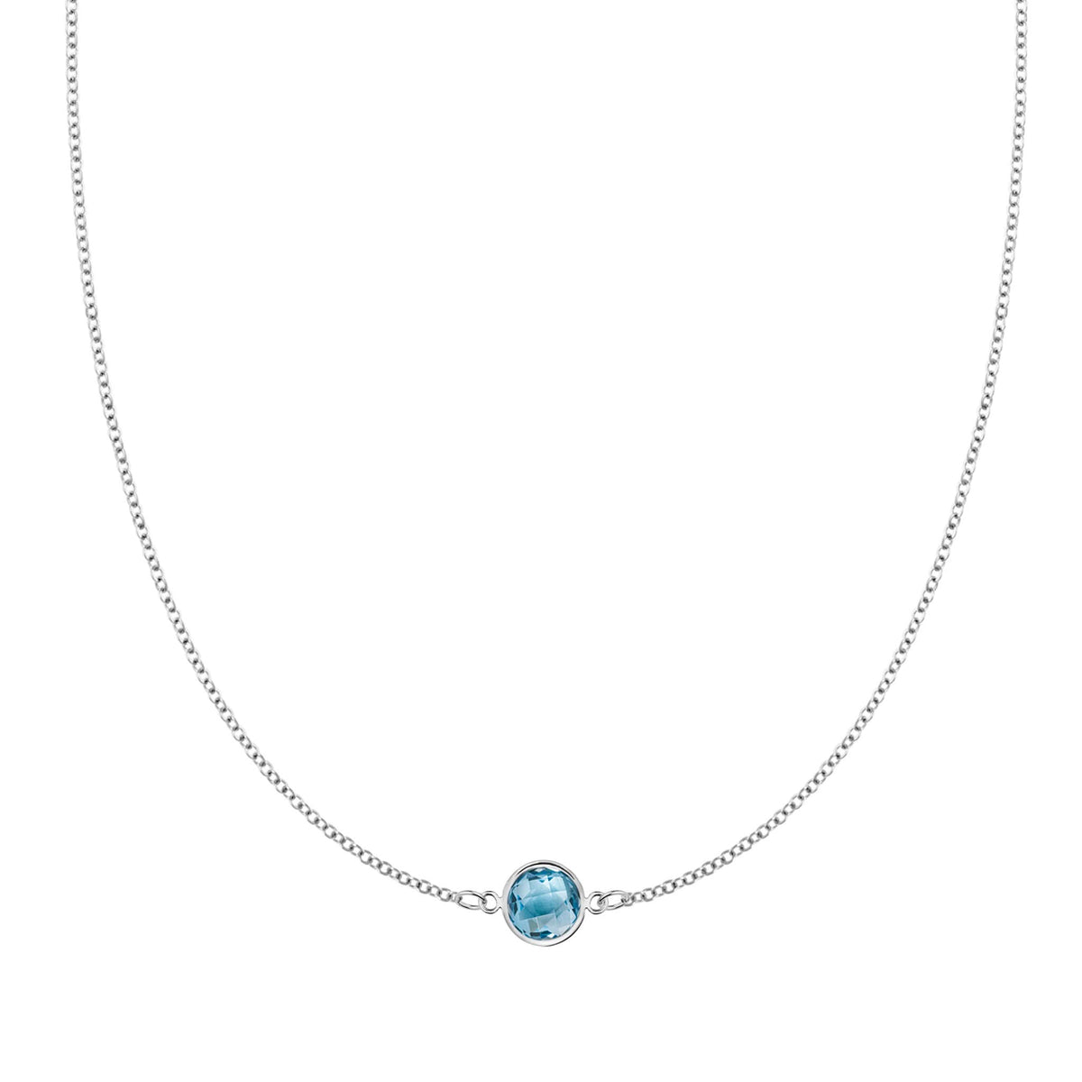 Grand 1 Nantucket Blue Topaz Necklace in 14k Gold (December)
