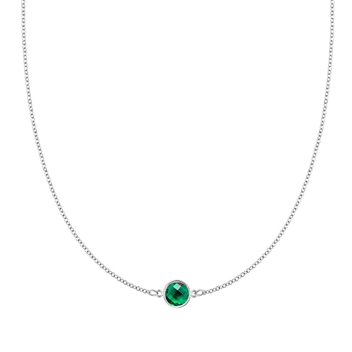 Grand 1 Emerald Necklace in 14k Gold (May)